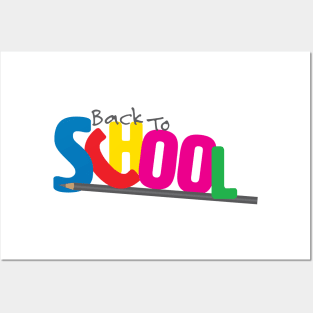 Back to School text and Pencil Posters and Art